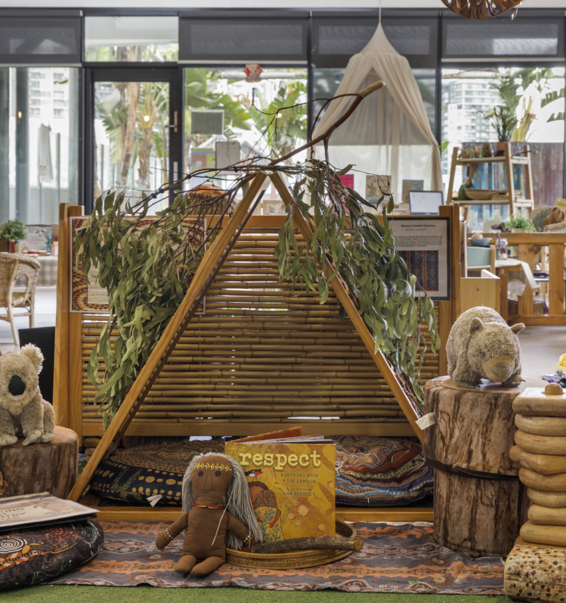 Reading corner with books